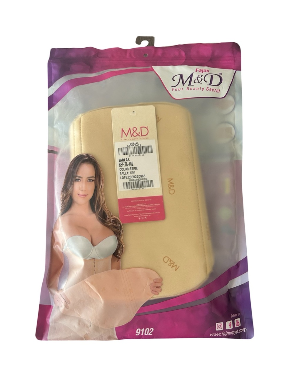 M&D Beige Abdominal Compression Post-Surgery Accessory Shapewear Board OS